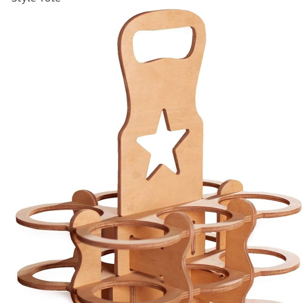 Wooden Beer and Wine Caddy.